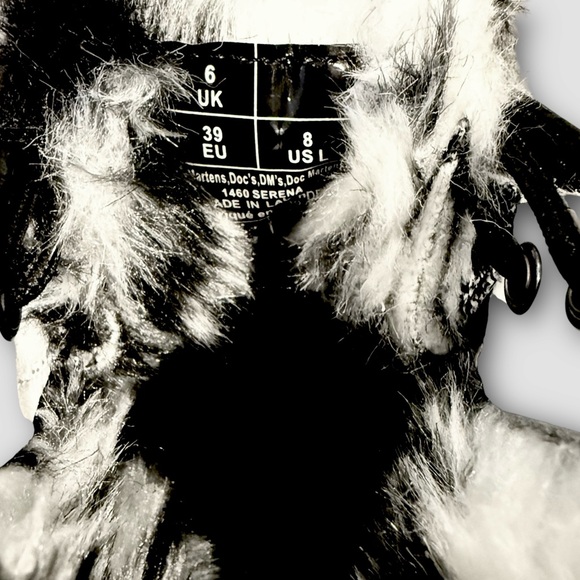 New! Dr Martens 1460 White Serena Fur Lined Boots Size 8 - Picture 6 of 8